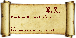 Markos Krisztián névjegykártya